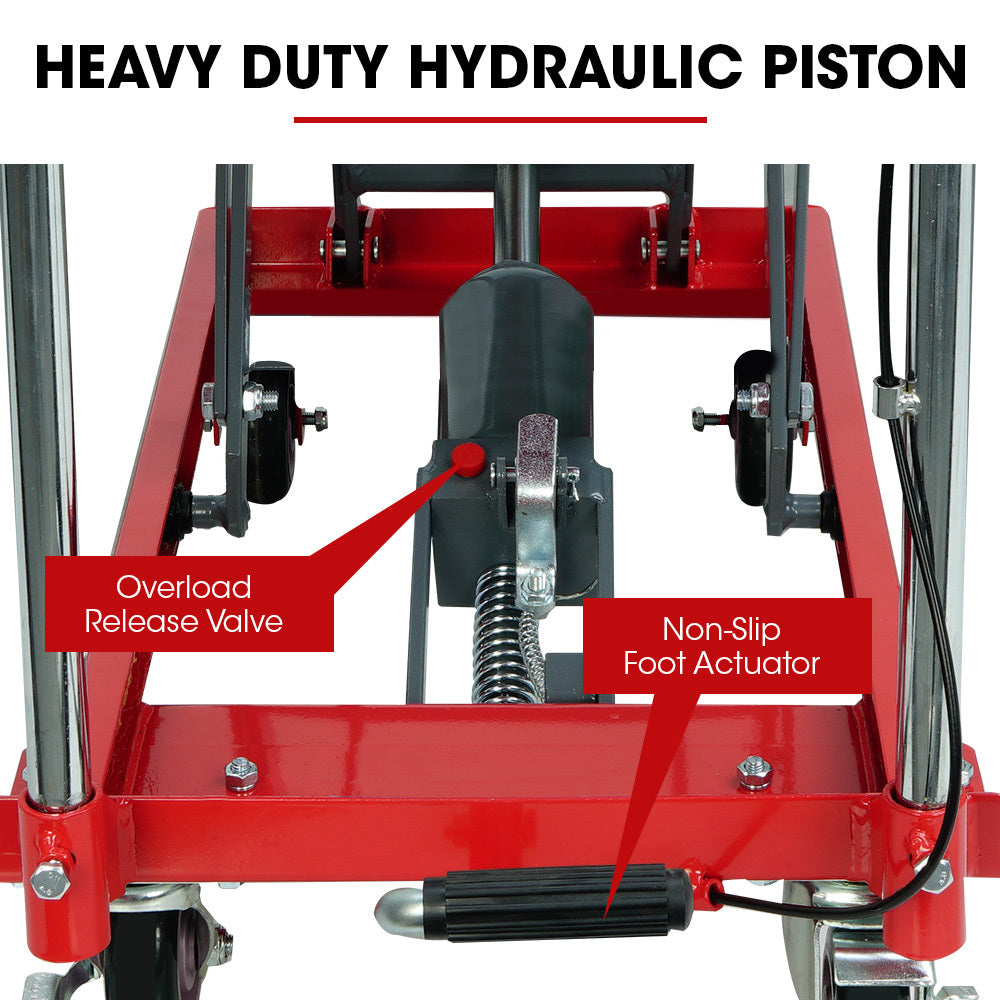 T-Rex 230kg Hydraulic Scissor Lift Trolley Non-Skid Rubber Platform