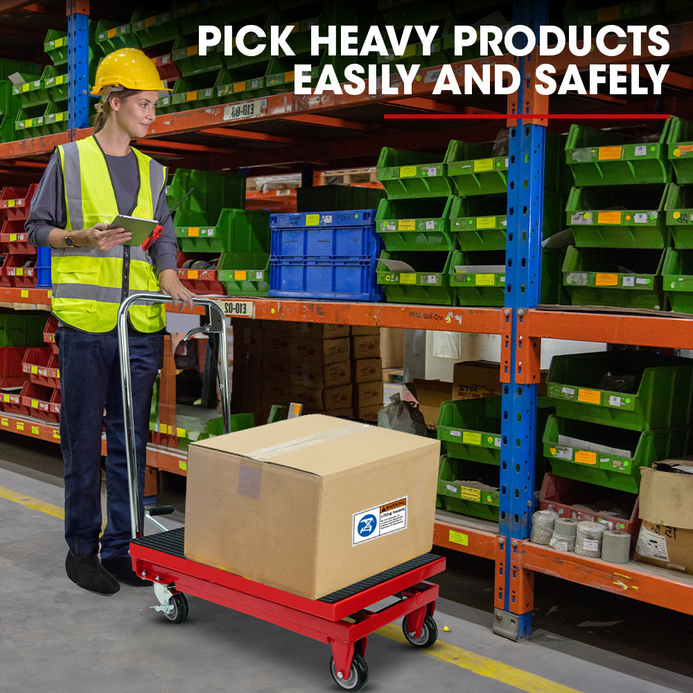 T-Rex 230kg Hydraulic Scissor Lift Trolley Non-Skid Rubber Platform