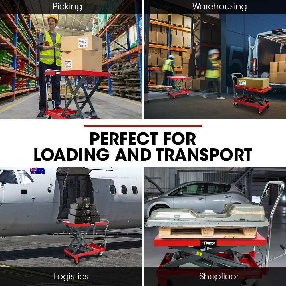 T-Rex 500kg Hydraulic Scissor Lift Trolley Heavy-Duty Material Handling