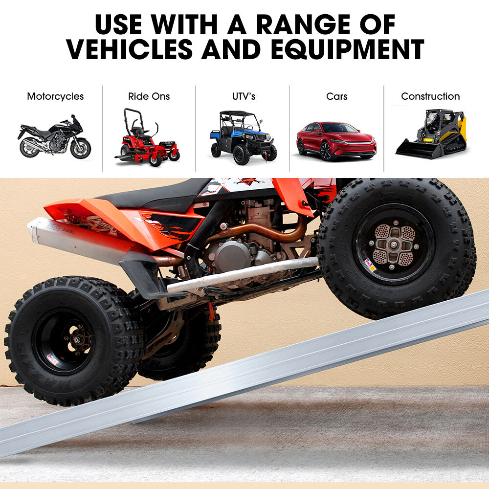 BULLET Pair of 3.8m Aluminium Loading Ramps, 4000kg Total Capacity, Heavy-Duty, 80cm Max Height, Safety Pin, for Car, 4x4, Ride on Mower, ATV, Mini Excavator