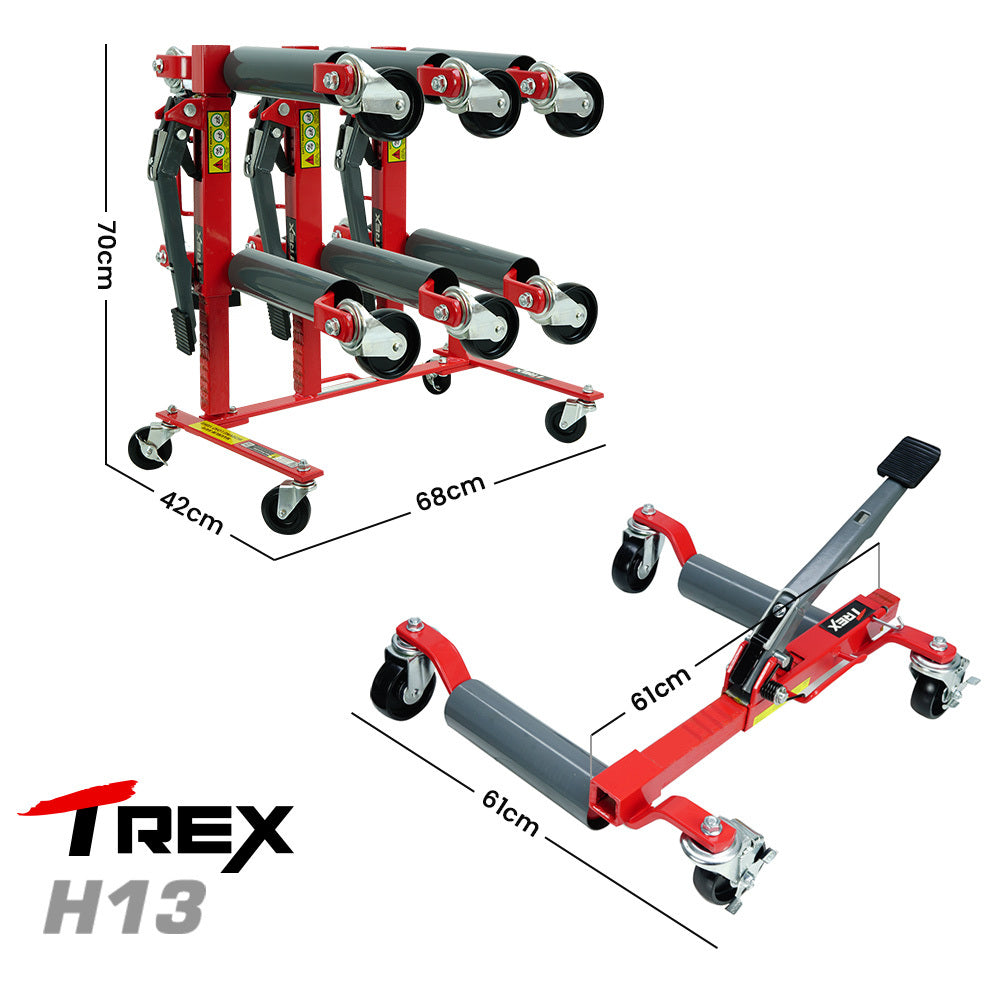 T-Rex 2360kg Vehicle Positioning Jacks Set with Rack Stand