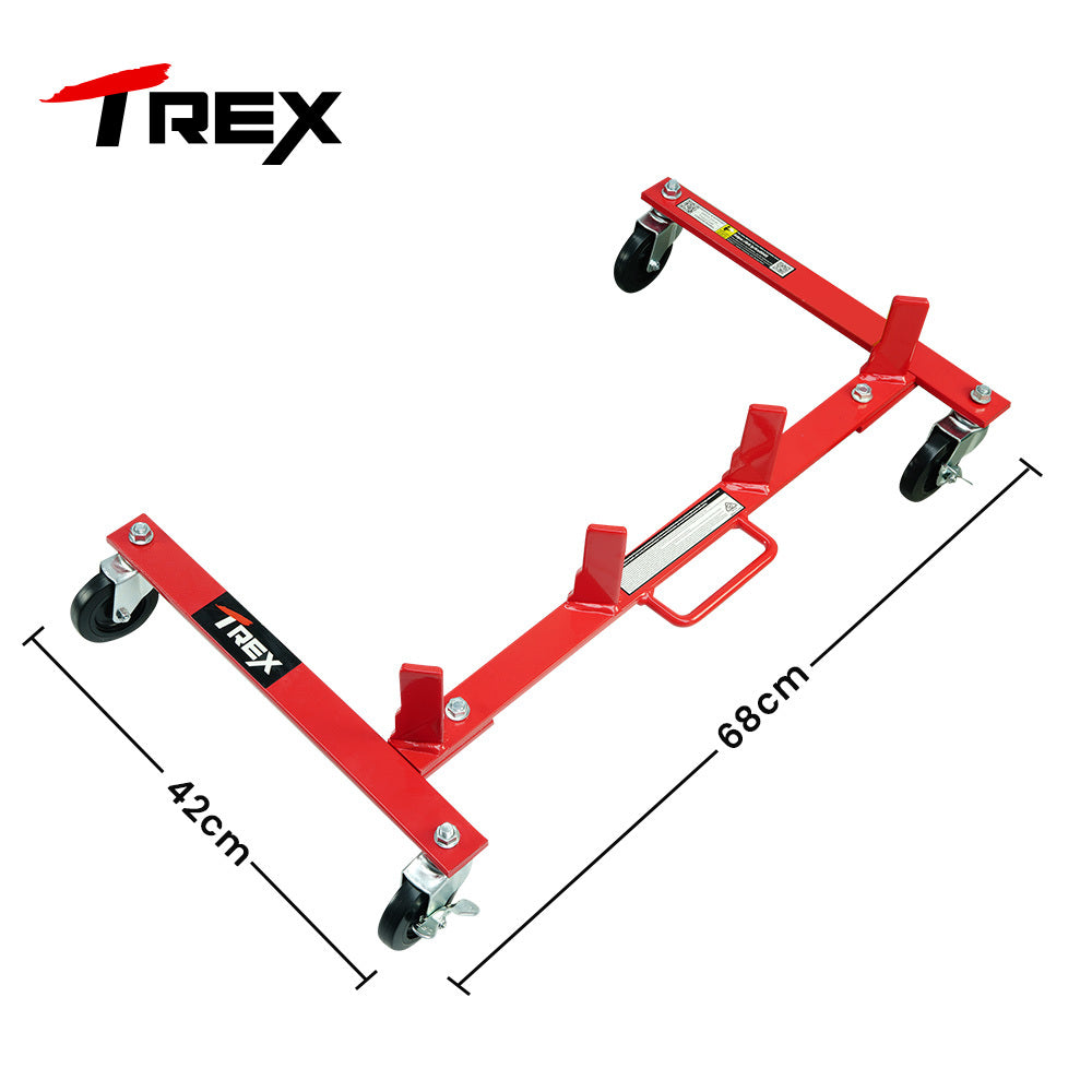 T-Rex Heavy Duty Vehicle Jack Storage Rack with Locking Castor Wheels