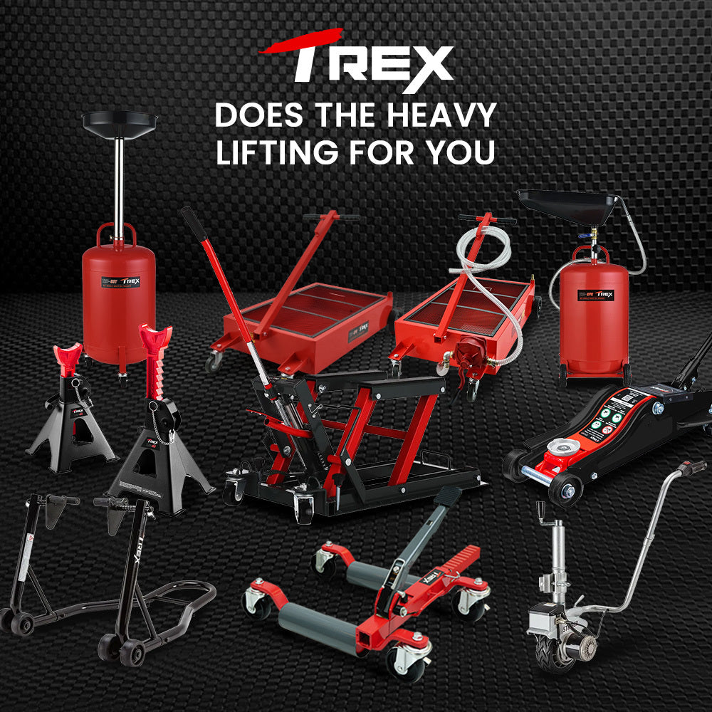T-Rex Heavy Duty Vehicle Jack Storage Rack with Locking Castor Wheels