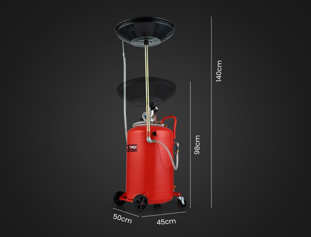 80L Pneumatic Waste Oil Drainer with Telescopic Shaft - T-Rex