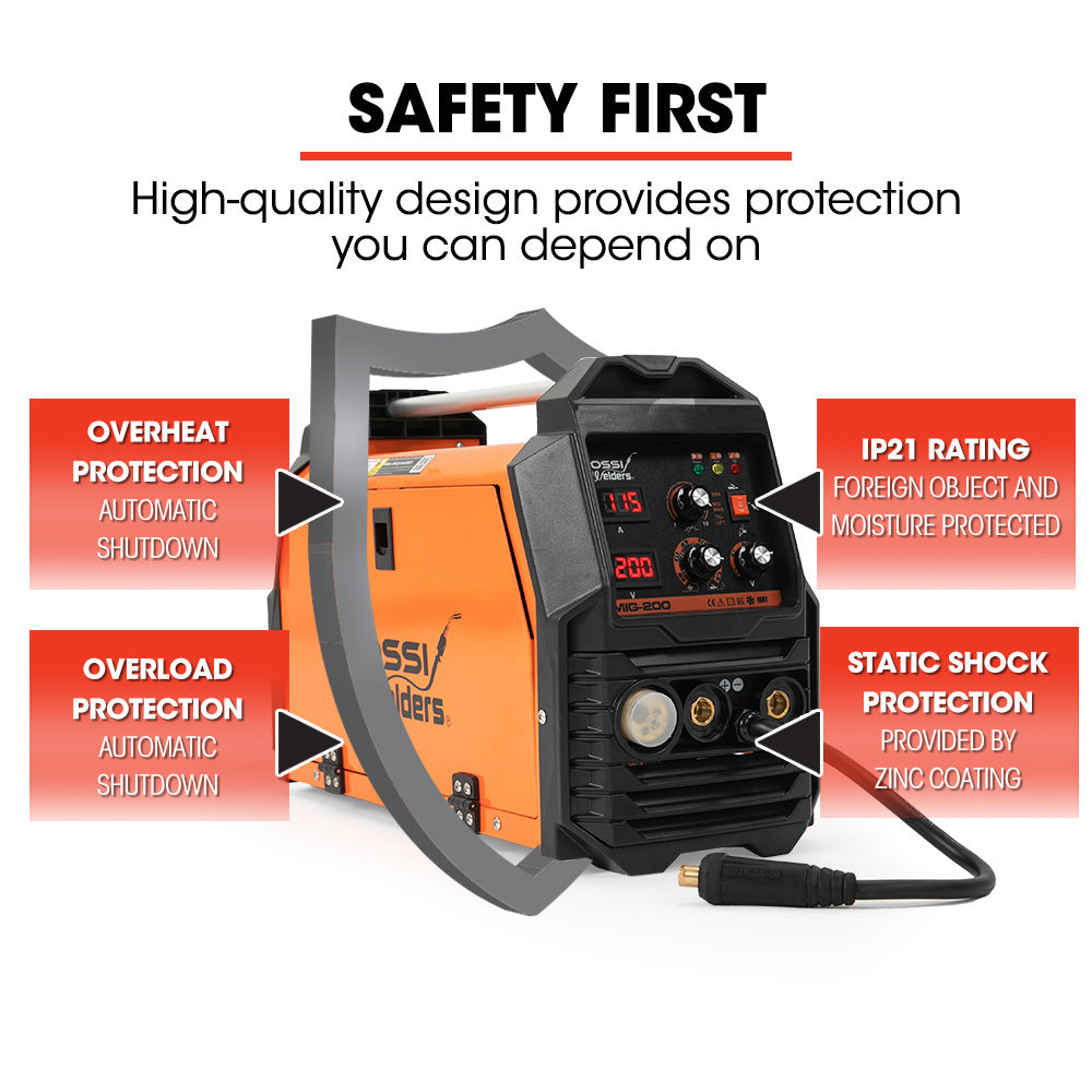Rossi MIG-200 200A Multi-Purpose Welder MIG/MAG/MMA/ARC/TIG