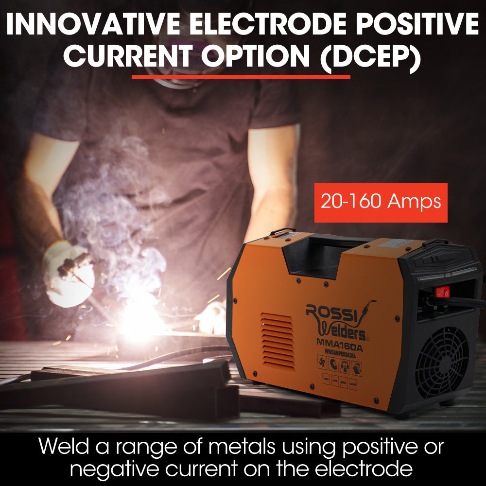 Rossi 160A Inverter Stick Welder Gasless Multi-Metal 15A Plug