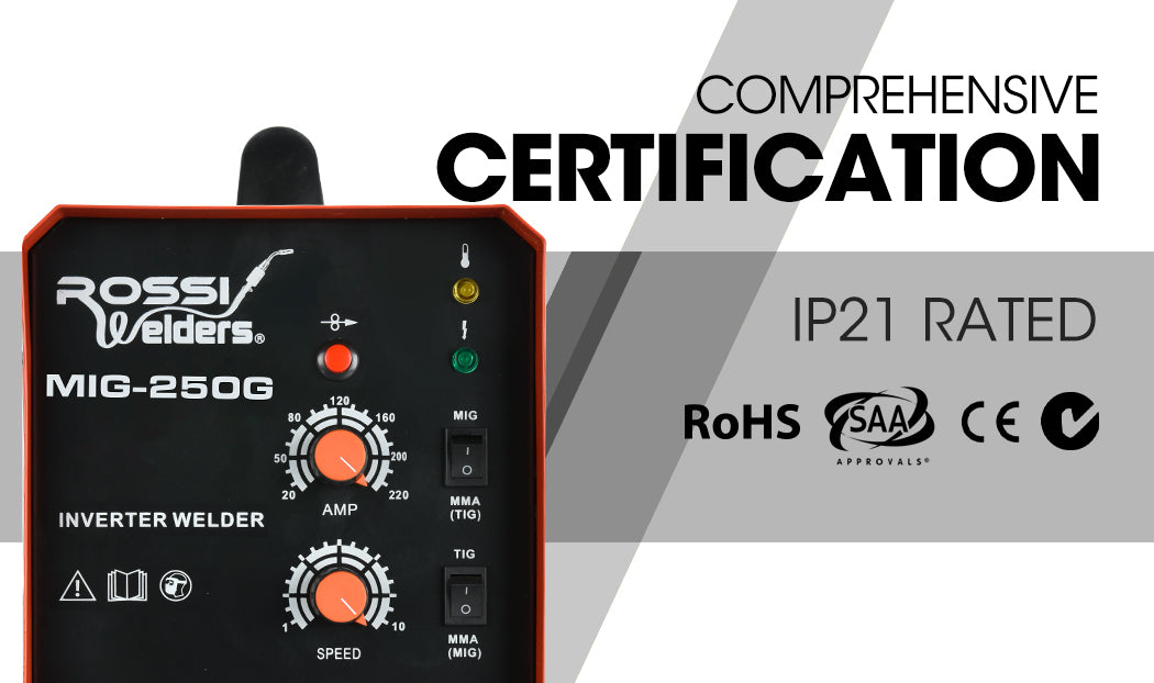 ROSSI 250Amp 4in1 Inverter Welder MIG TIG MMA ARC 15A Plug
