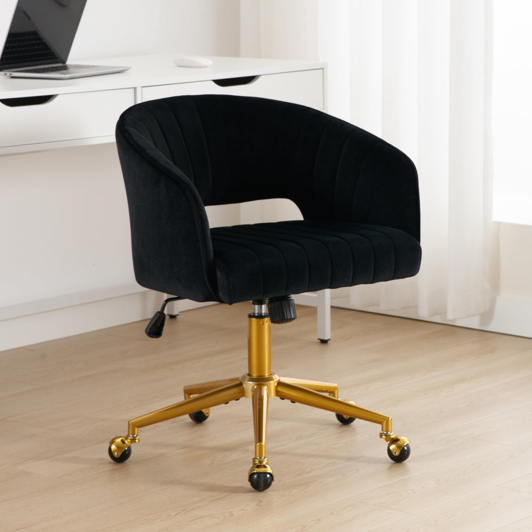 Velvet Home Office Chair- Black