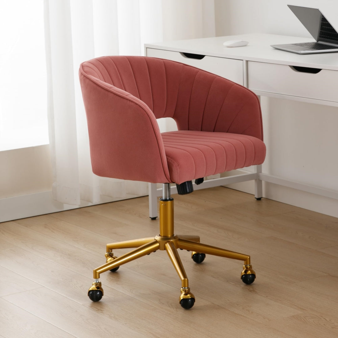 Premium Velvet Ergonomic Office Chair with Silent Wheels