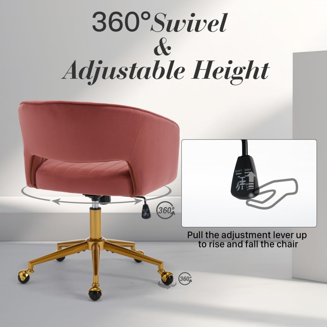 Premium Velvet Ergonomic Office Chair with Silent Wheels