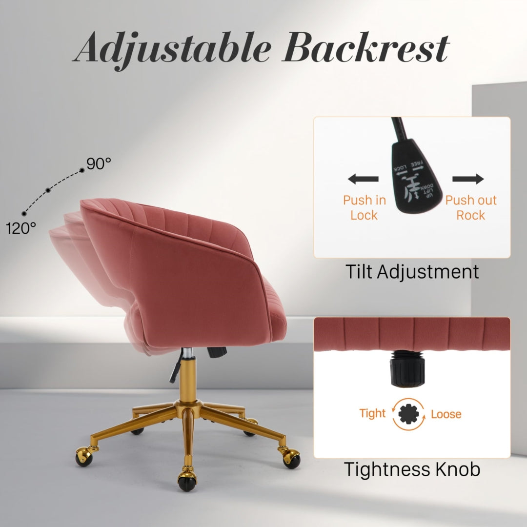 Premium Velvet Ergonomic Office Chair with Silent Wheels