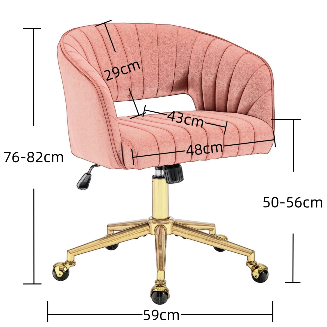 Premium Velvet Ergonomic Office Chair with Silent Wheels