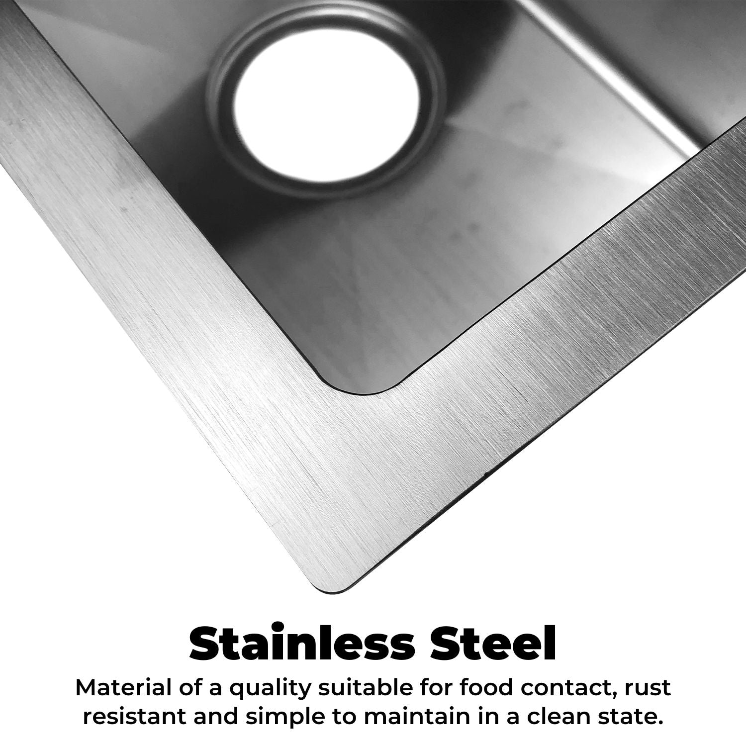 AMIRRA Kitchen Stainless Steel Sink 600mm x 450mm (Silver)