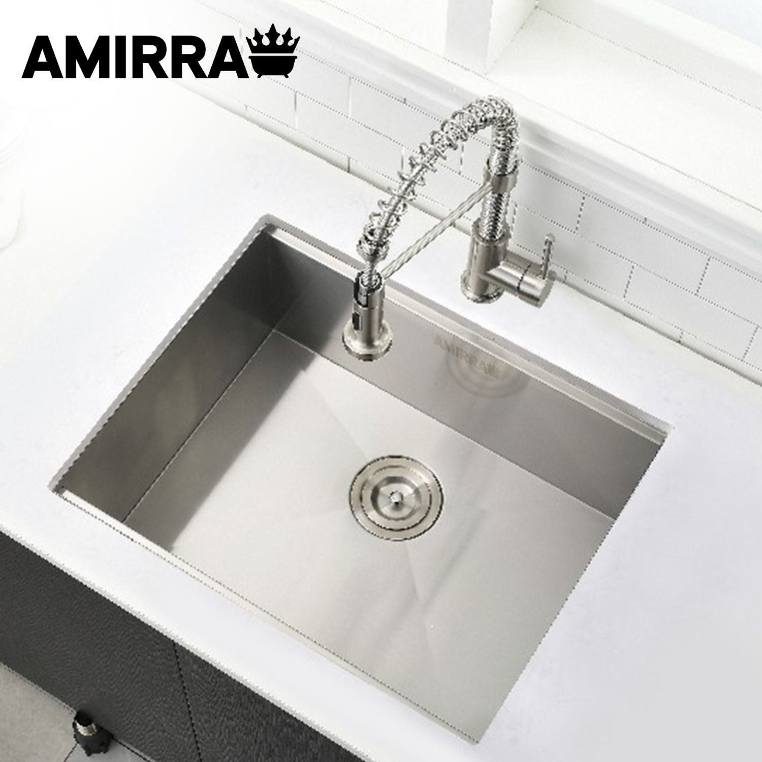 Scratch-Proof Stainless Steel Kitchen Sink 450x300mm - AMIRRA