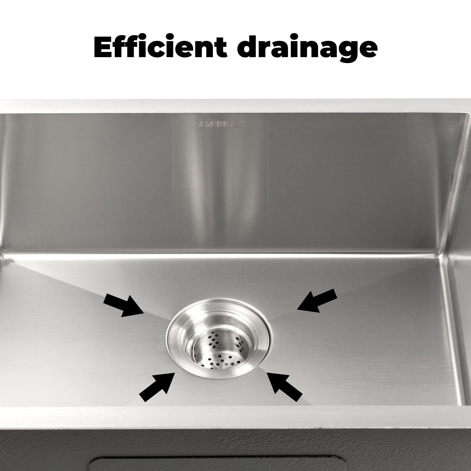 Scratch-Proof Stainless Steel Kitchen Sink 450x300mm - AMIRRA