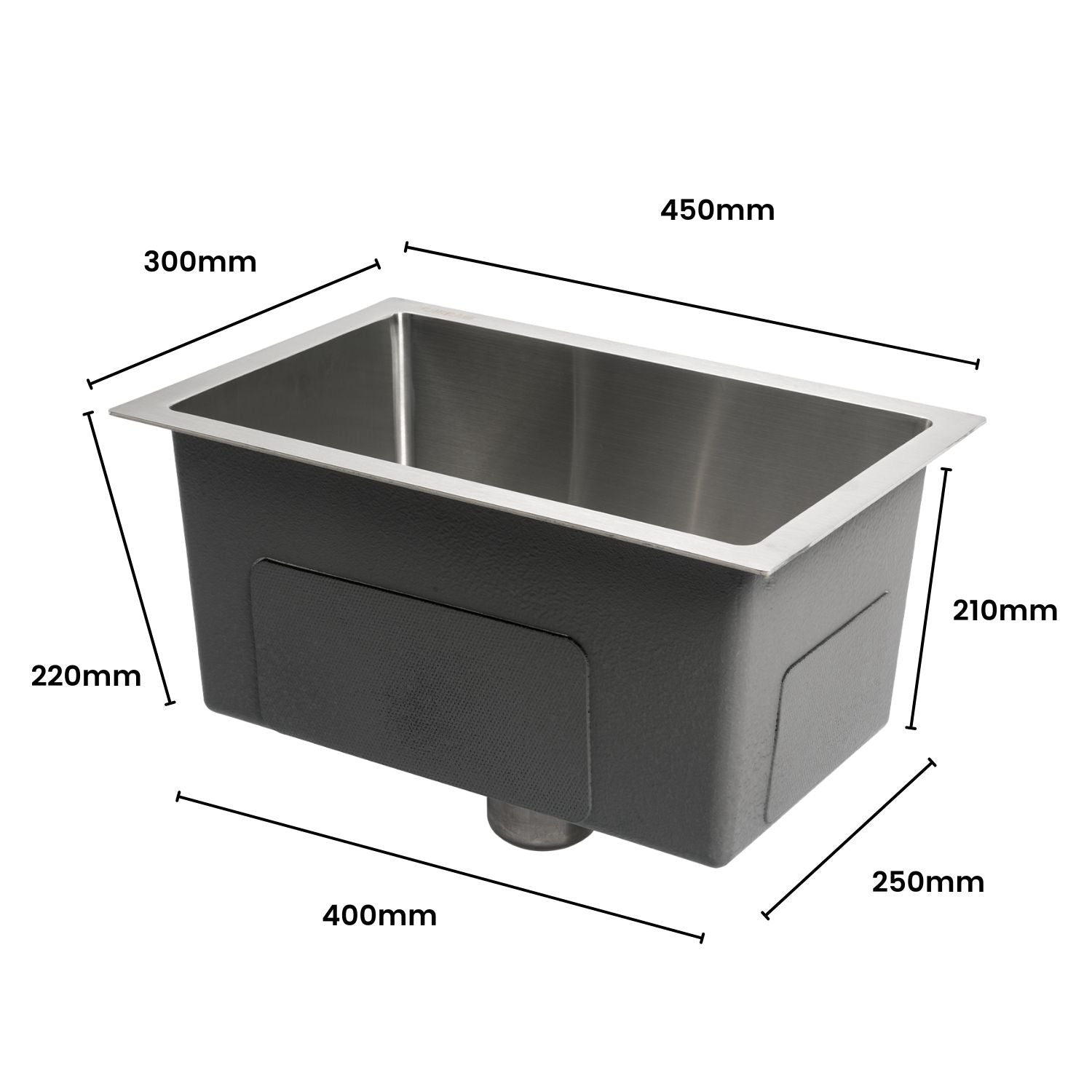 Scratch-Proof Stainless Steel Kitchen Sink 450x300mm - AMIRRA