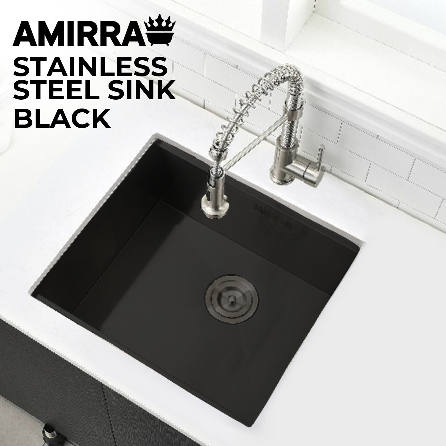 Nano-Coated Stainless Steel Kitchen Sink 440mm x 440mm - Amirra