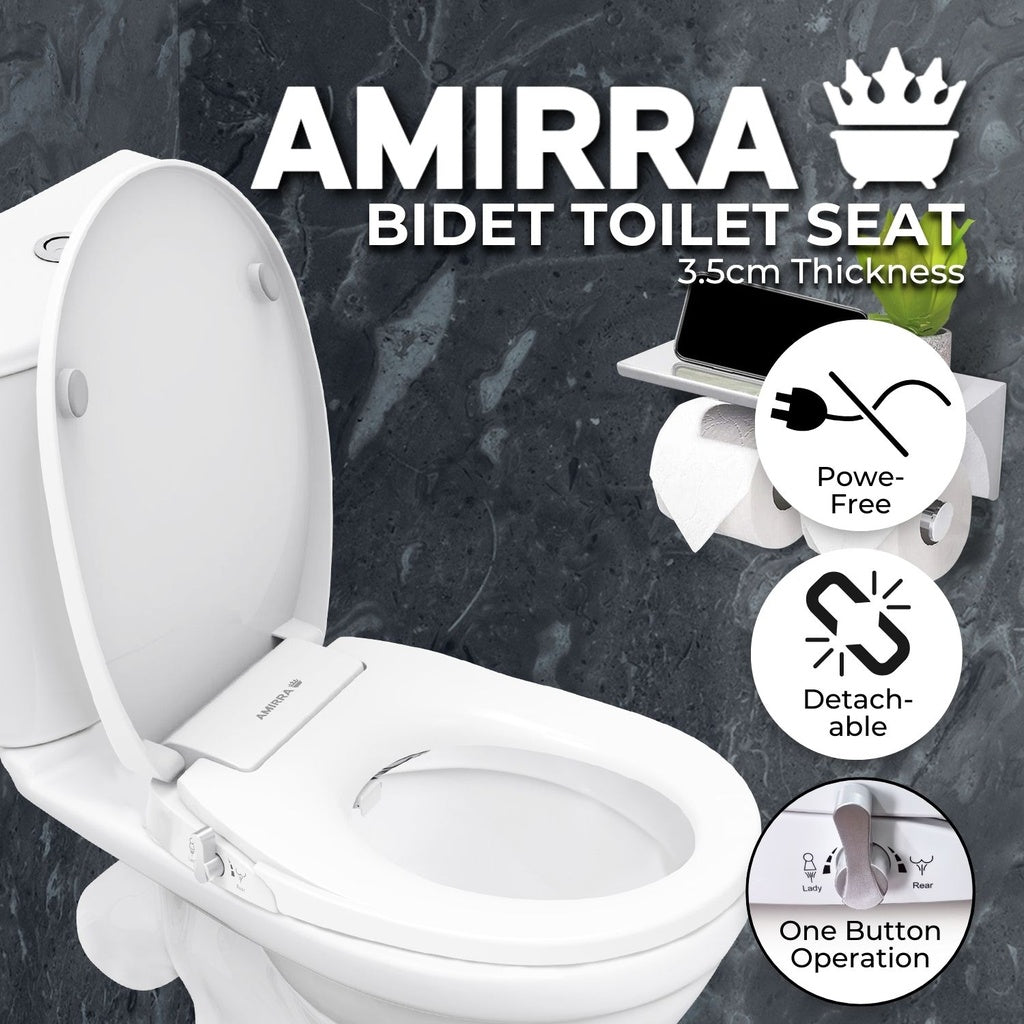 Adjustable Non-electric Bidet Seat, Wide Compatibility - Amirra