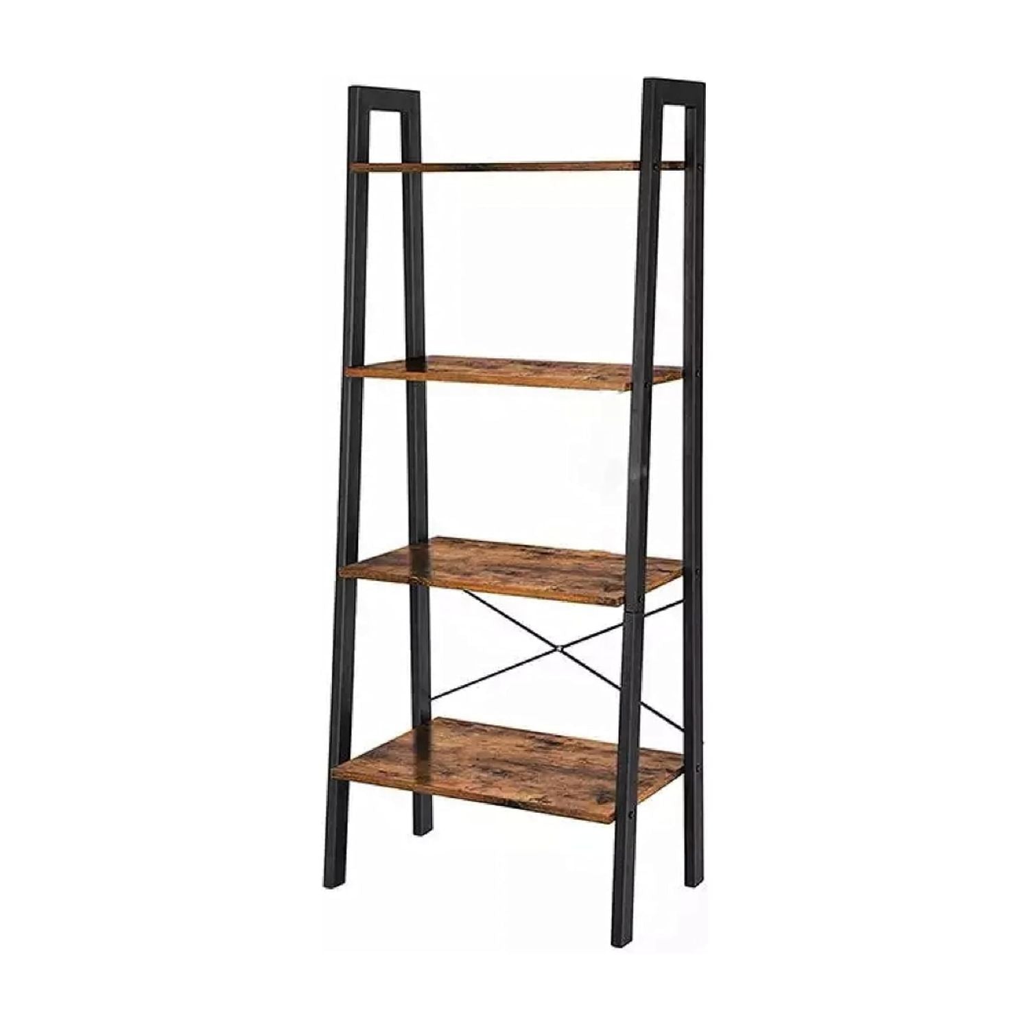 EKKIO 4-Tiers Metal Wood Ladder Shelf