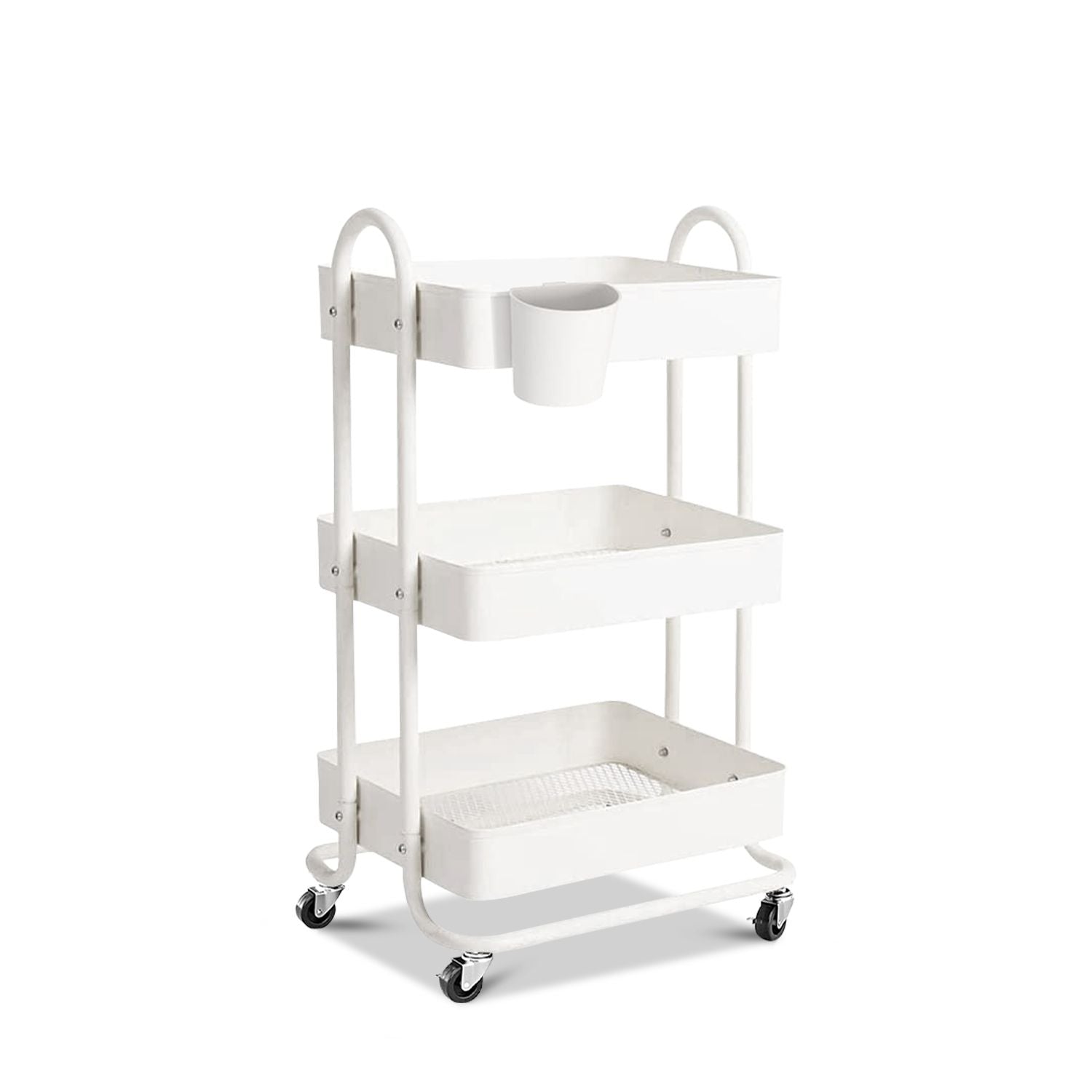 EKKIO Kitchen Trolley Cart 3 Tier (White)