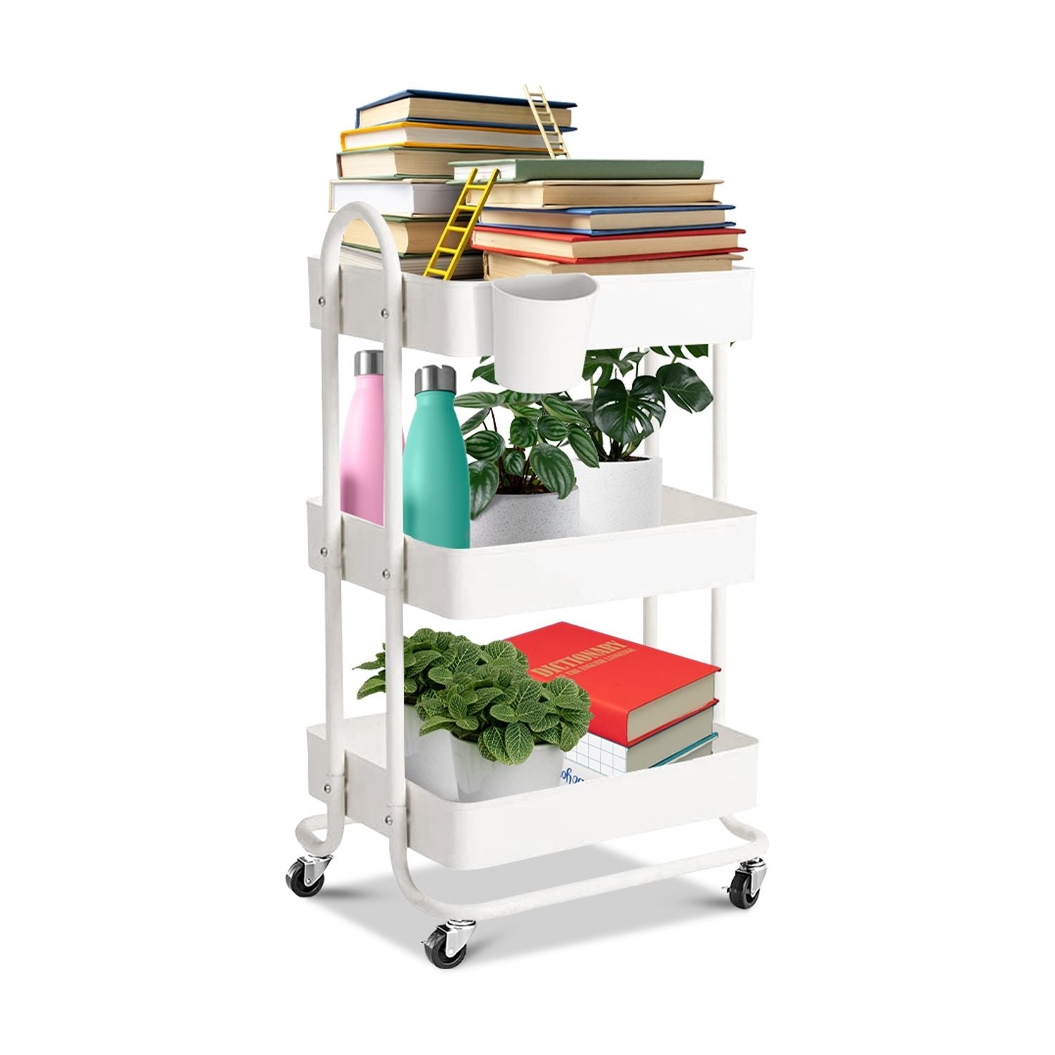 Durable 3-Tier Kitchen Trolley Cart, 45kg Capacity, EKKIO