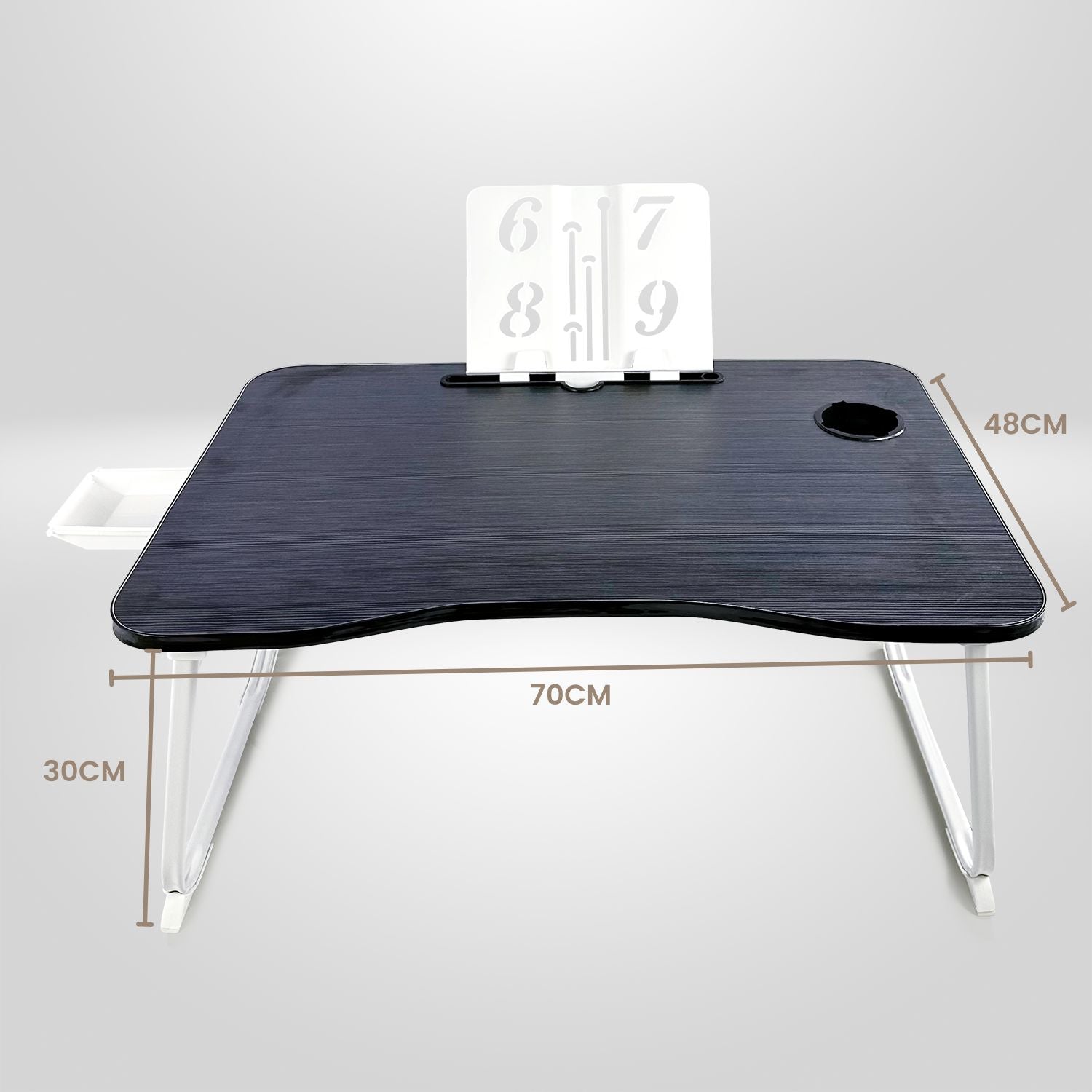 EKKIO Extra Large Multifunctional Portable Bed Tray Laptop Desk (Black)