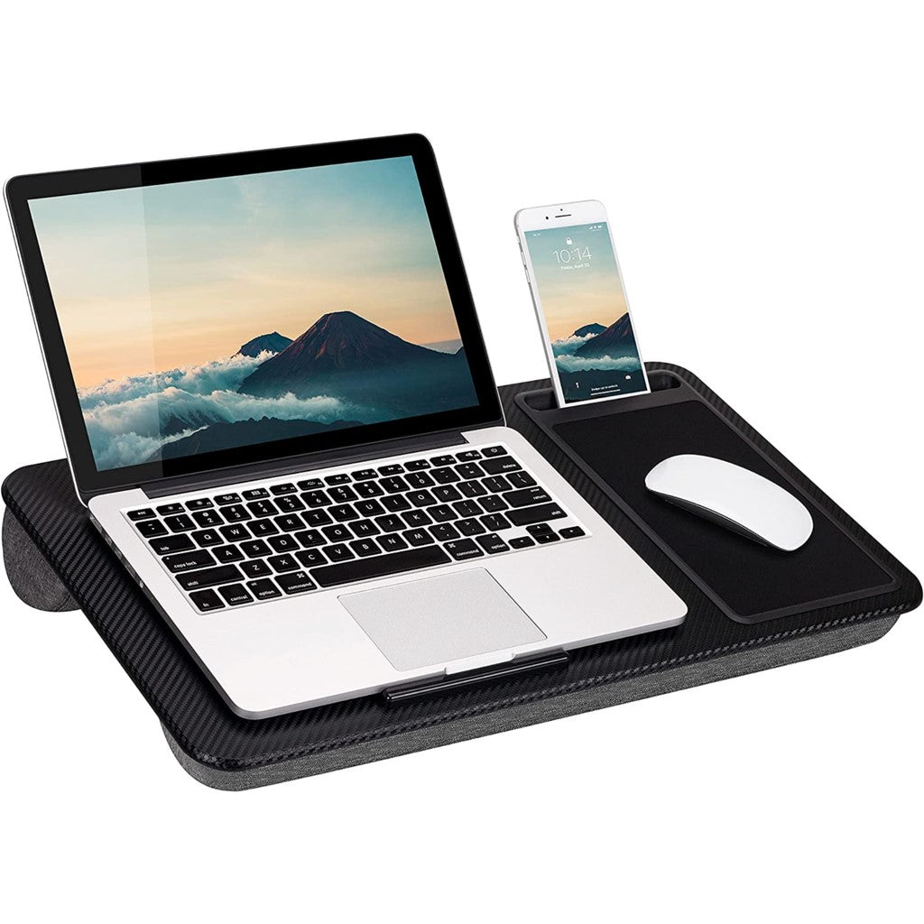 EKKIO Multifunctional Portable Bed Tray Laptop Desk with Cushion (Black)