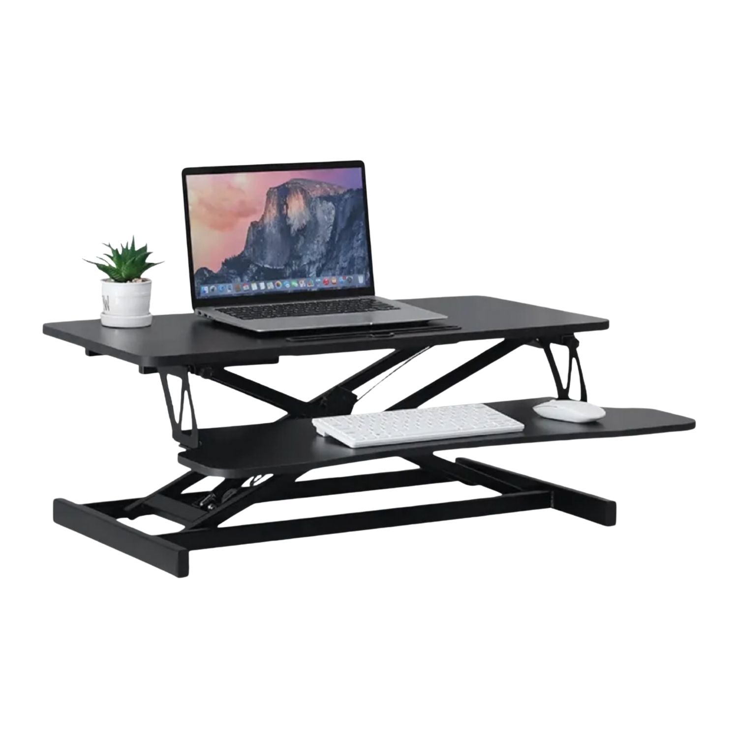 EKKIO Adjustable Standing Desk Riser with Gas Spring (Black)