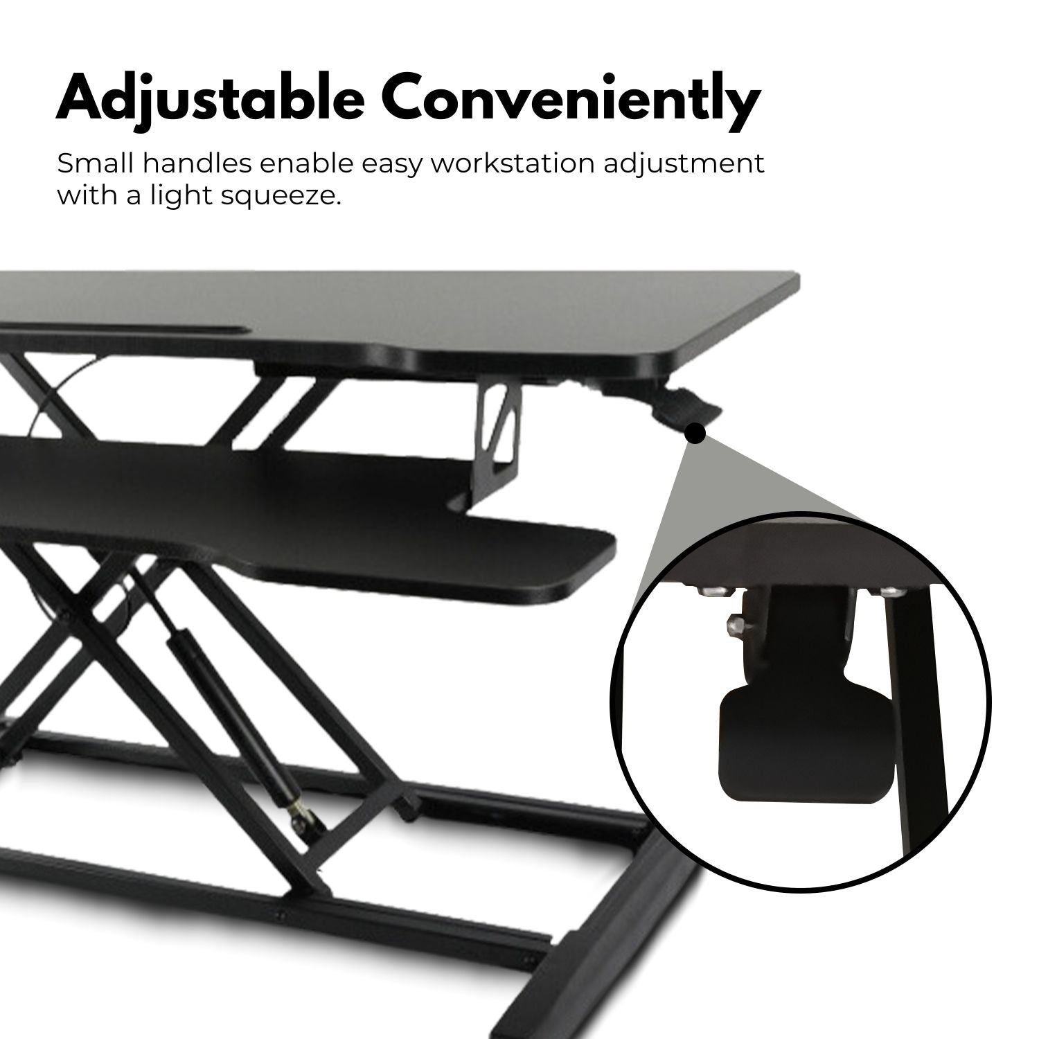 EKKIO Adjustable Standing Desk Riser Stand Up Desk Converter (Black)