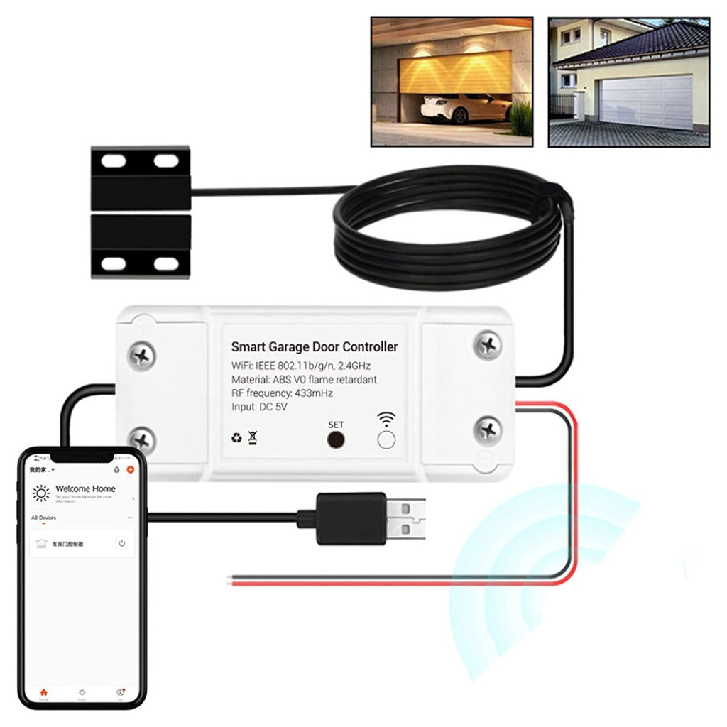 Voice Control Smart Wi-Fi Garage Door Opener, Remote Monitoring - GOMINIMO