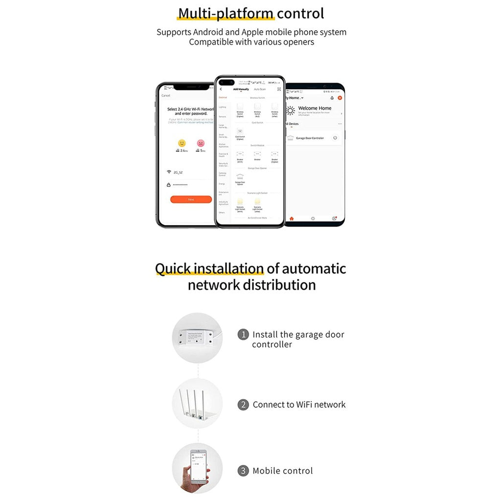 Voice Control Smart Wi-Fi Garage Door Opener, Remote Monitoring - GOMINIMO