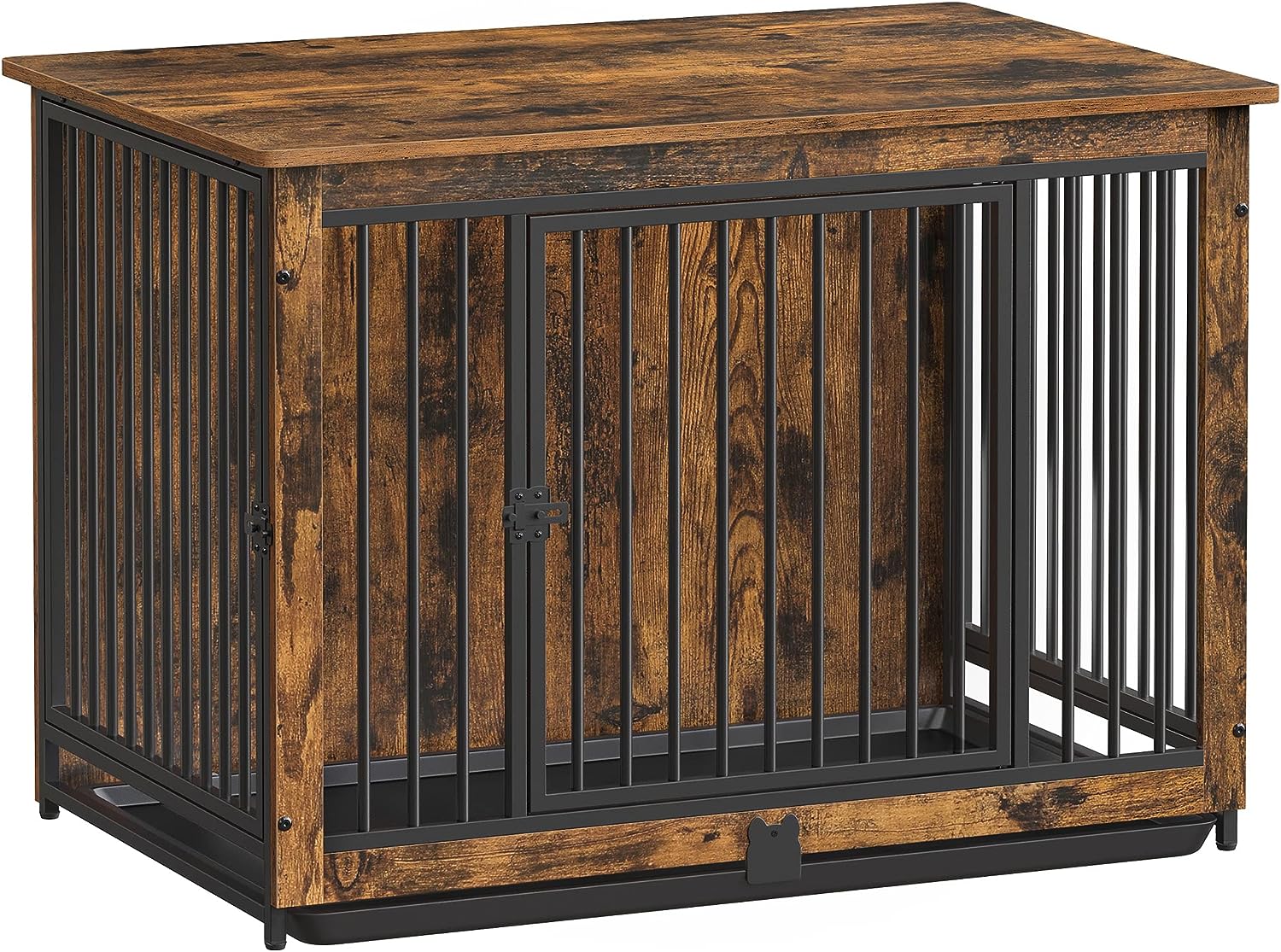 FEANDREA Dog Crate End Table for Medium Dogs up to 32kg Rustic Brown