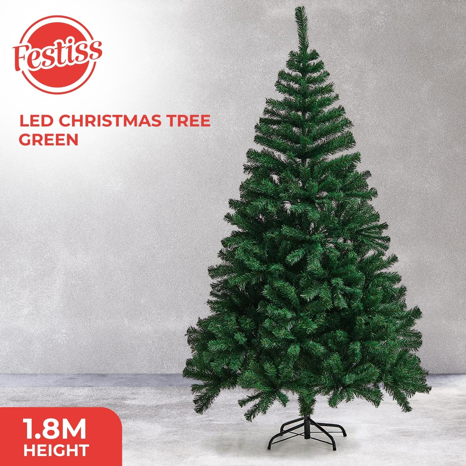 Thick 1.8m PVC Artificial Christmas Tree with 250 LED Lights