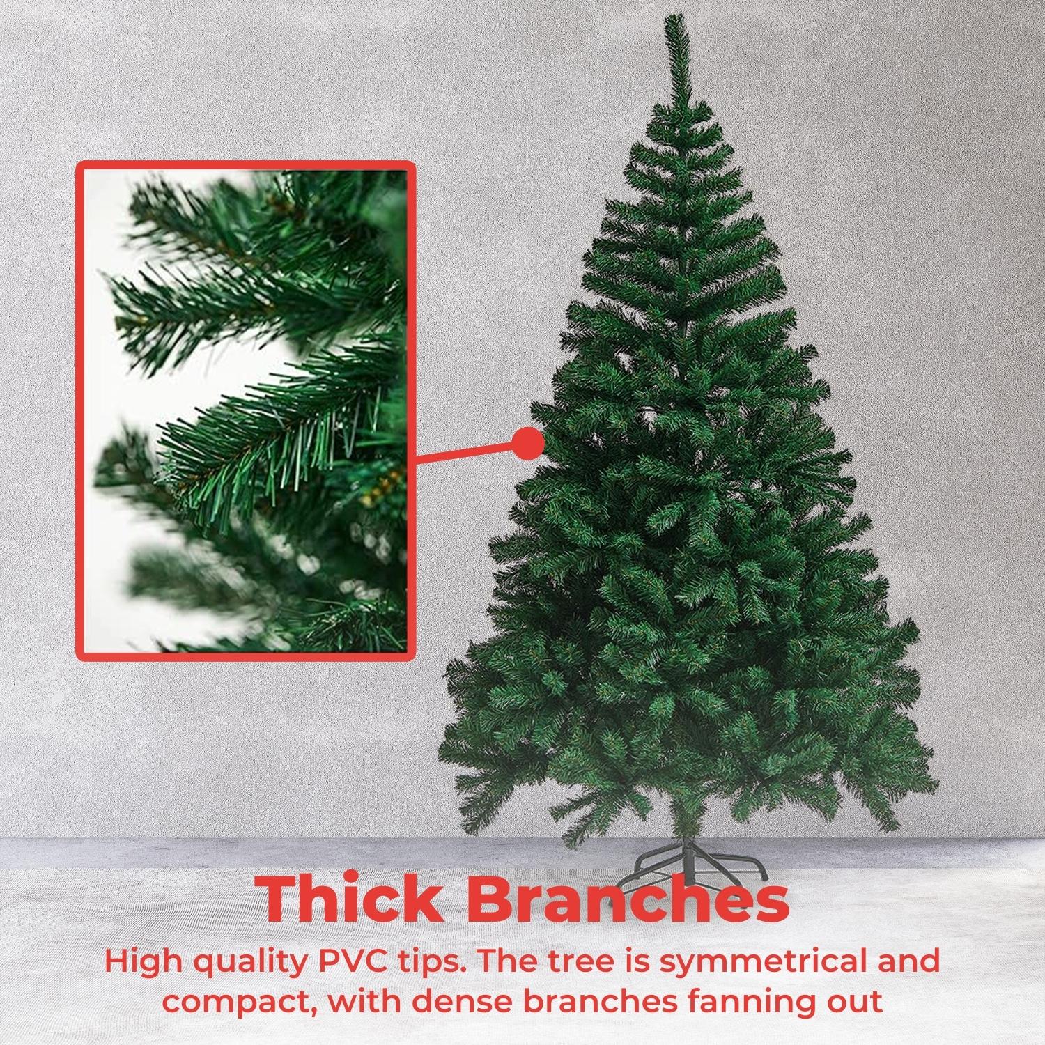 Thick 1.8m PVC Artificial Christmas Tree with 250 LED Lights