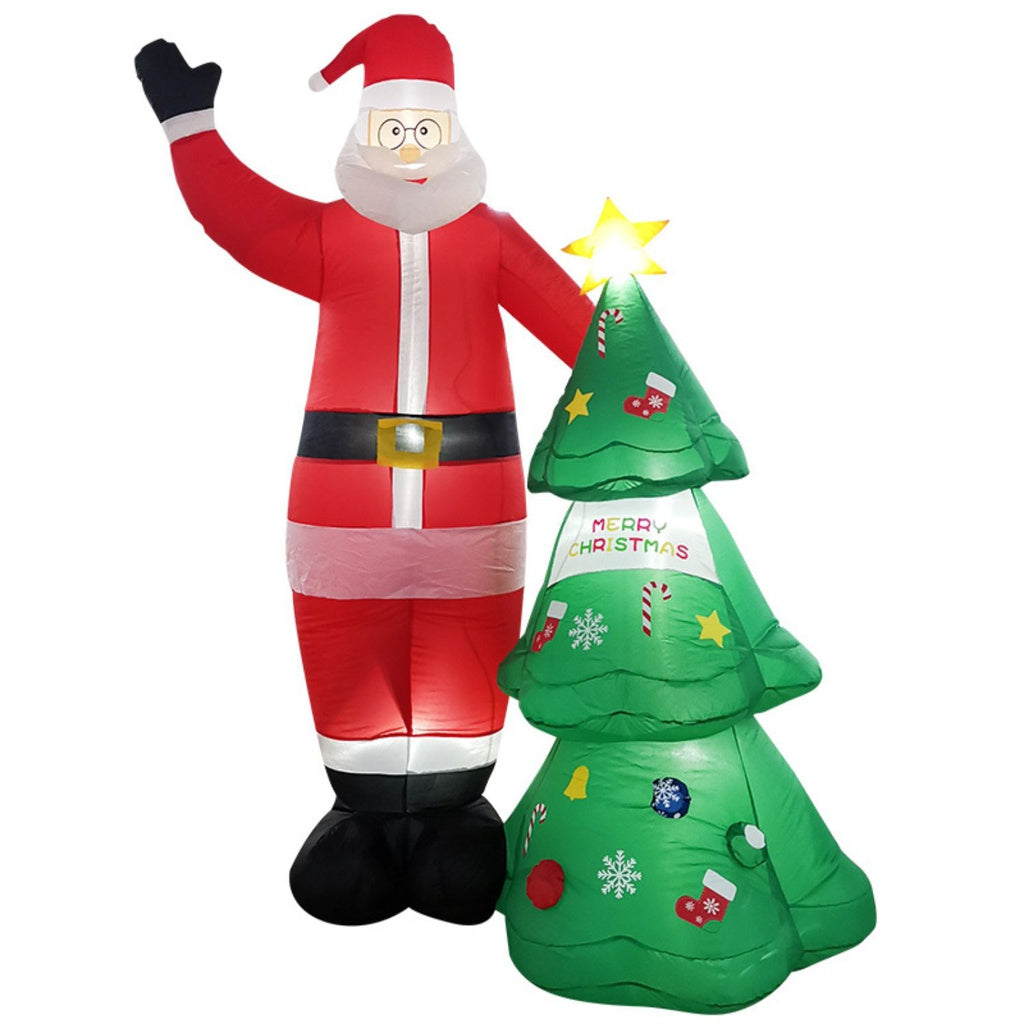 2.5m LED Santa & Christmas Tree Inflatable, Weather-Resistant