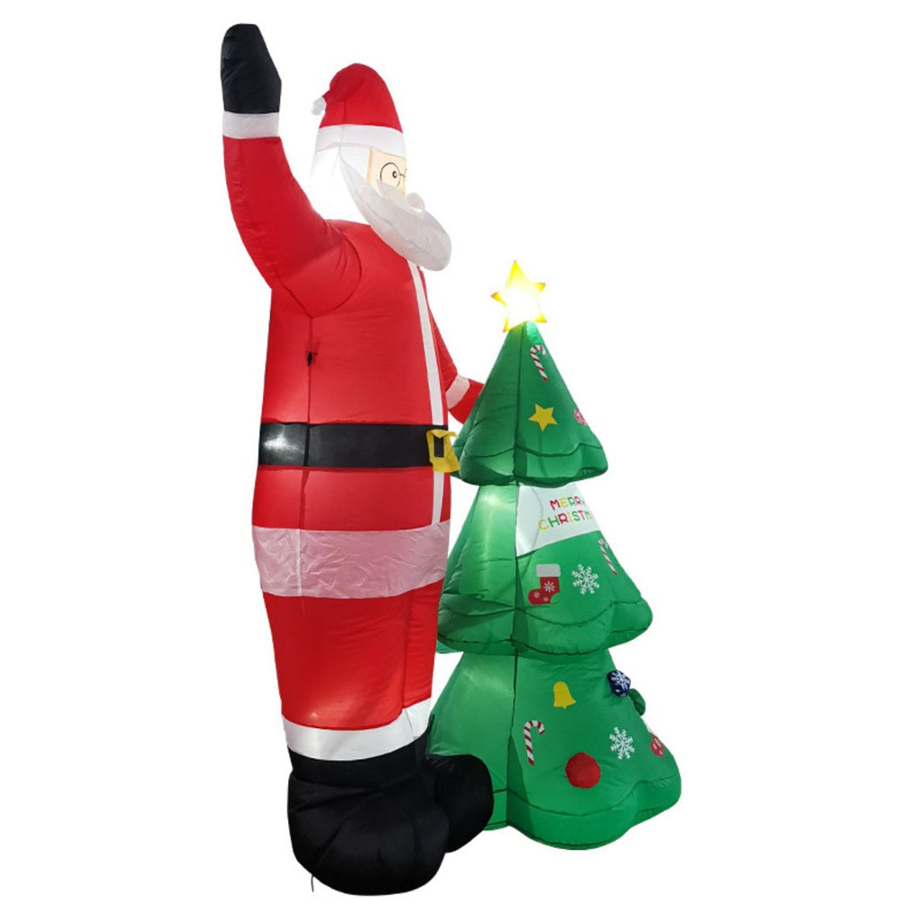 2.5m LED Santa & Christmas Tree Inflatable, Weather-Resistant