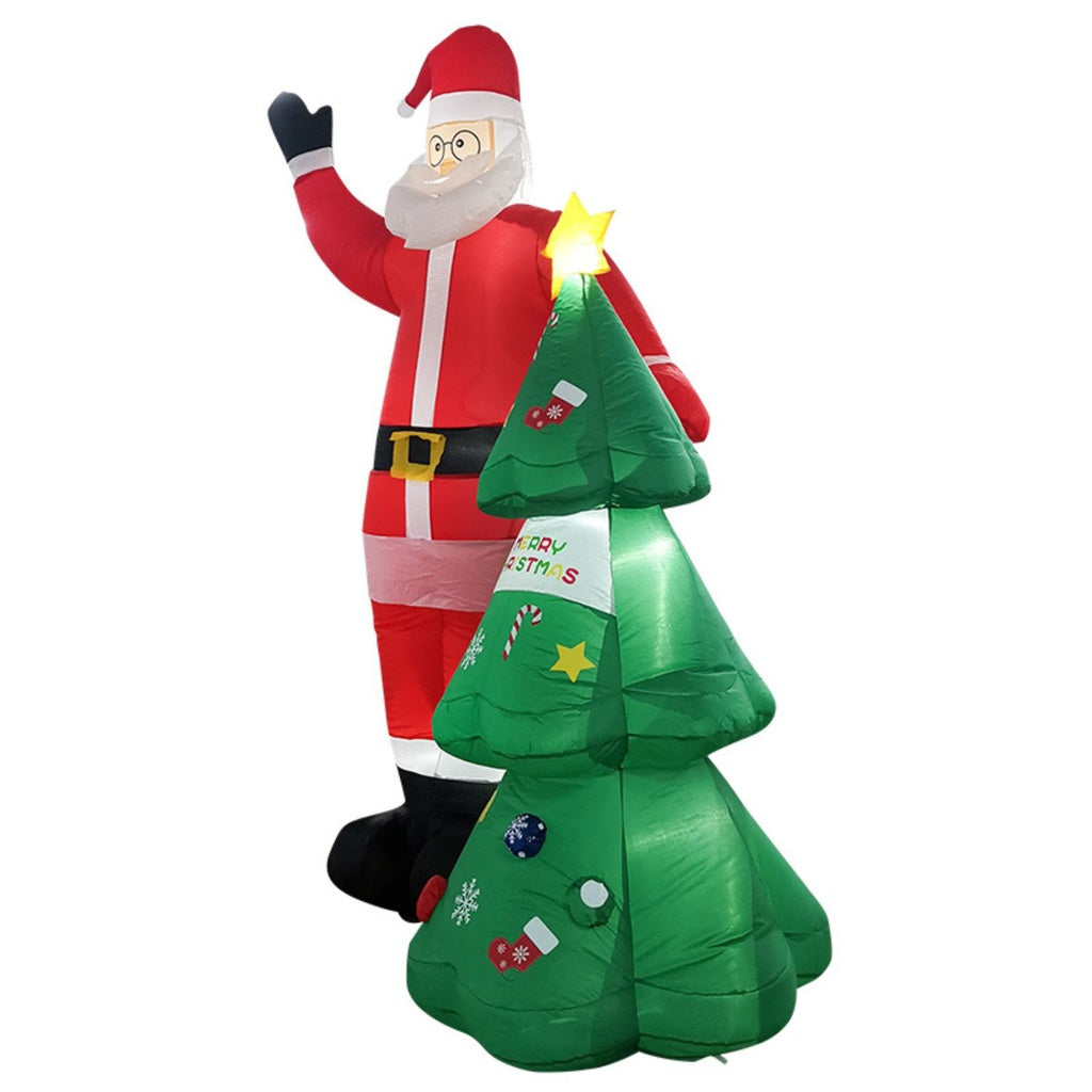 2.5m LED Santa & Christmas Tree Inflatable, Weather-Resistant