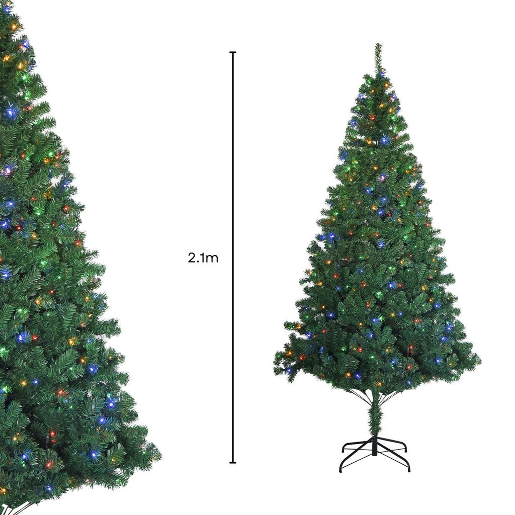 4-Color LED 2.1m PVC Christmas Tree with 400 Lights - Festiss