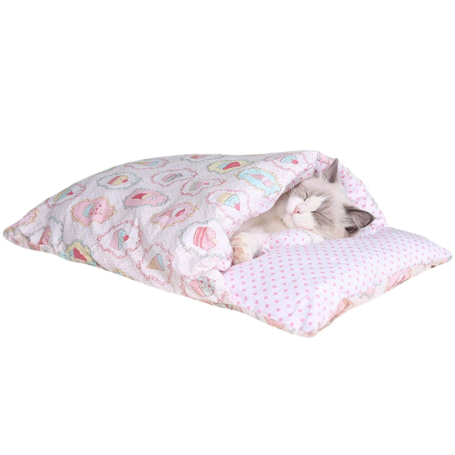 Floofi Pet Sleeping Bag (L size Pink Ice Cream)