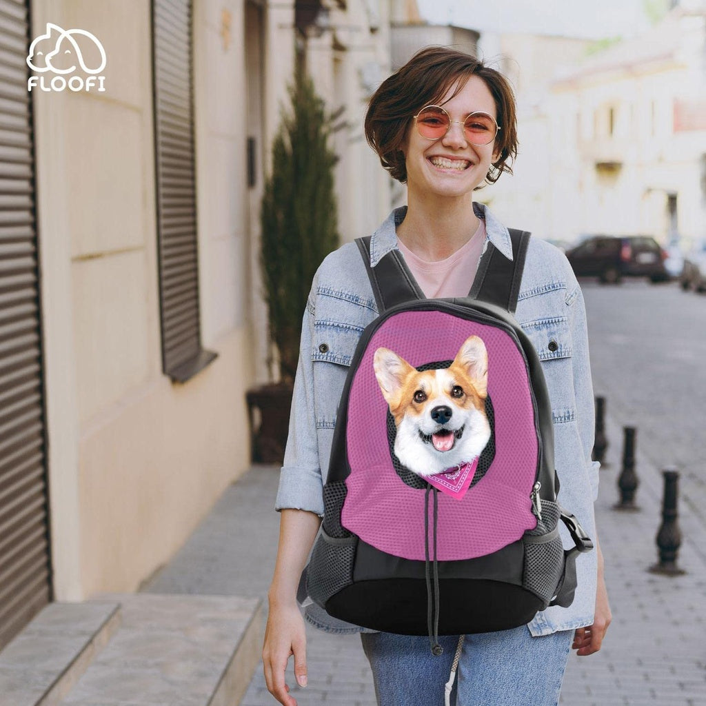 Hands-Free Front Pet Carrier Backpack, L Size, Pink - FLOOFI