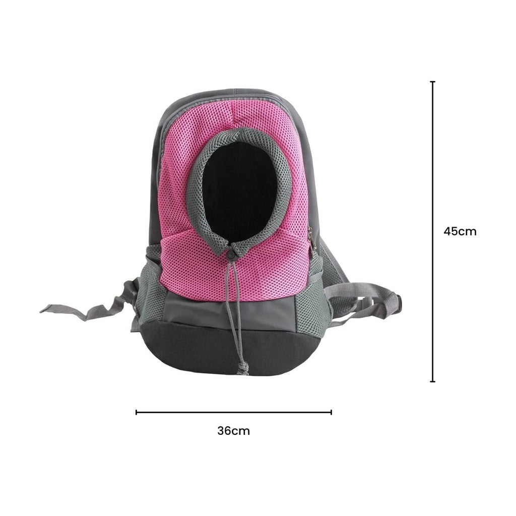 Hands-Free Front Pet Carrier Backpack, L Size, Pink - FLOOFI