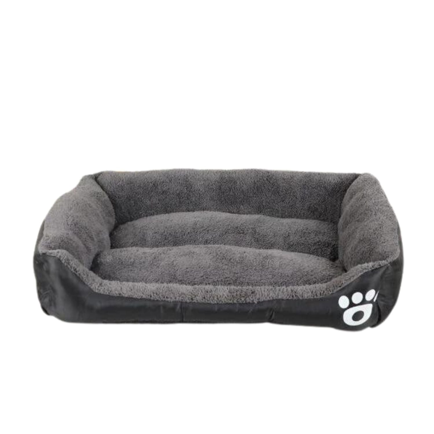 FLOOFI Pet Bed Square XL Size (Black+Dark Grey)