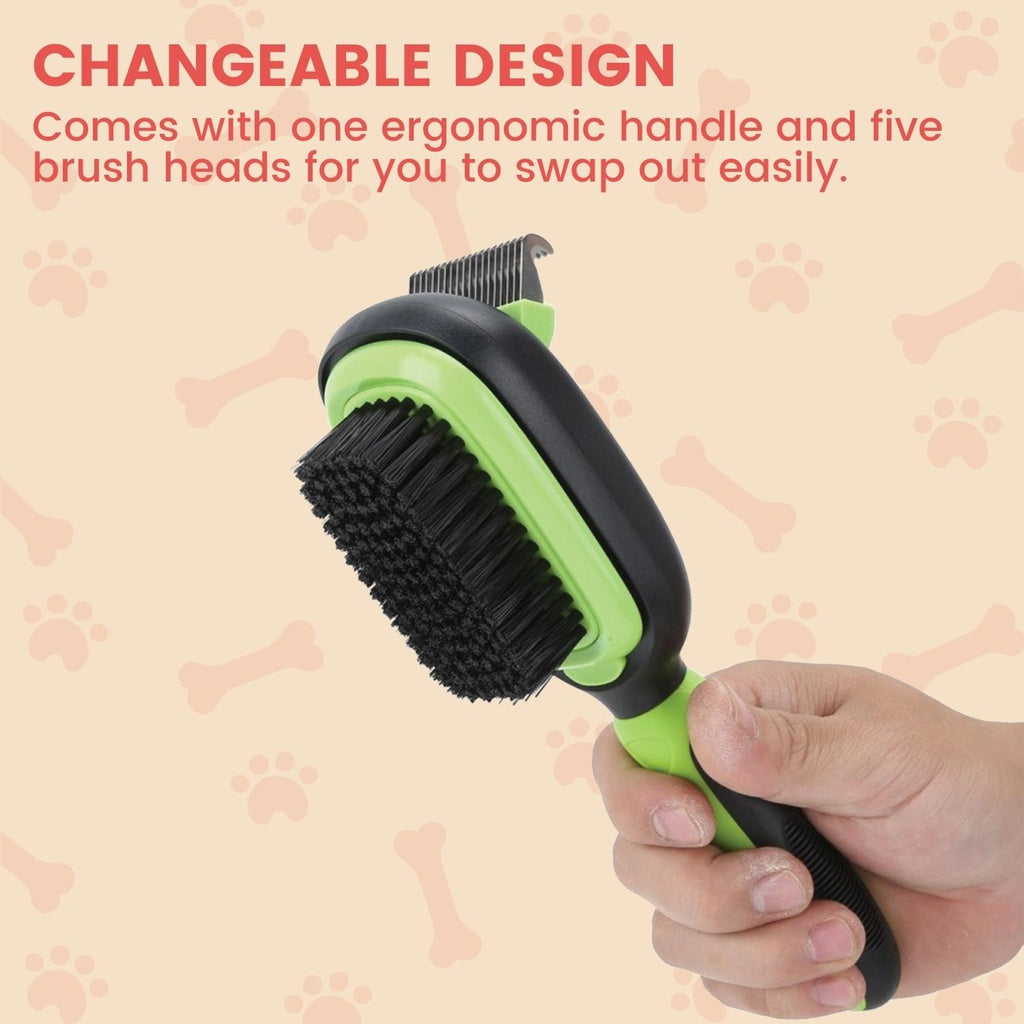 Ergonomic 5in1 Pet Grooming Set, Deshedding & Dematting