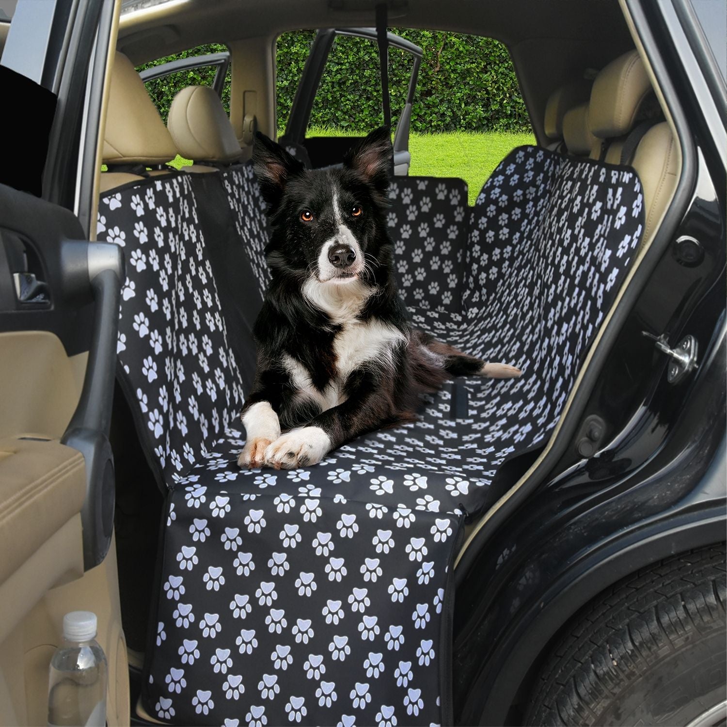FLOOFI 140 x 145cm Pets Car Back Seat Cover Hammock (Black)