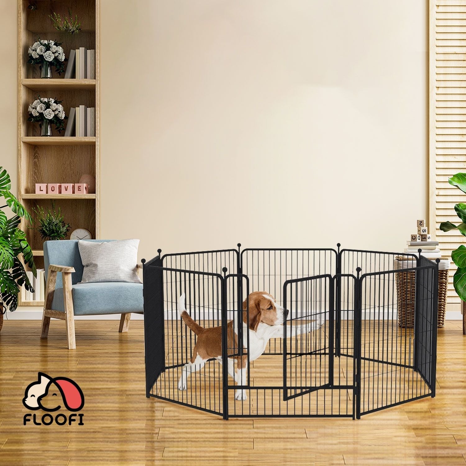 Multifunctional Pet Playpen, 8-Panel Steel Fence - Floofi