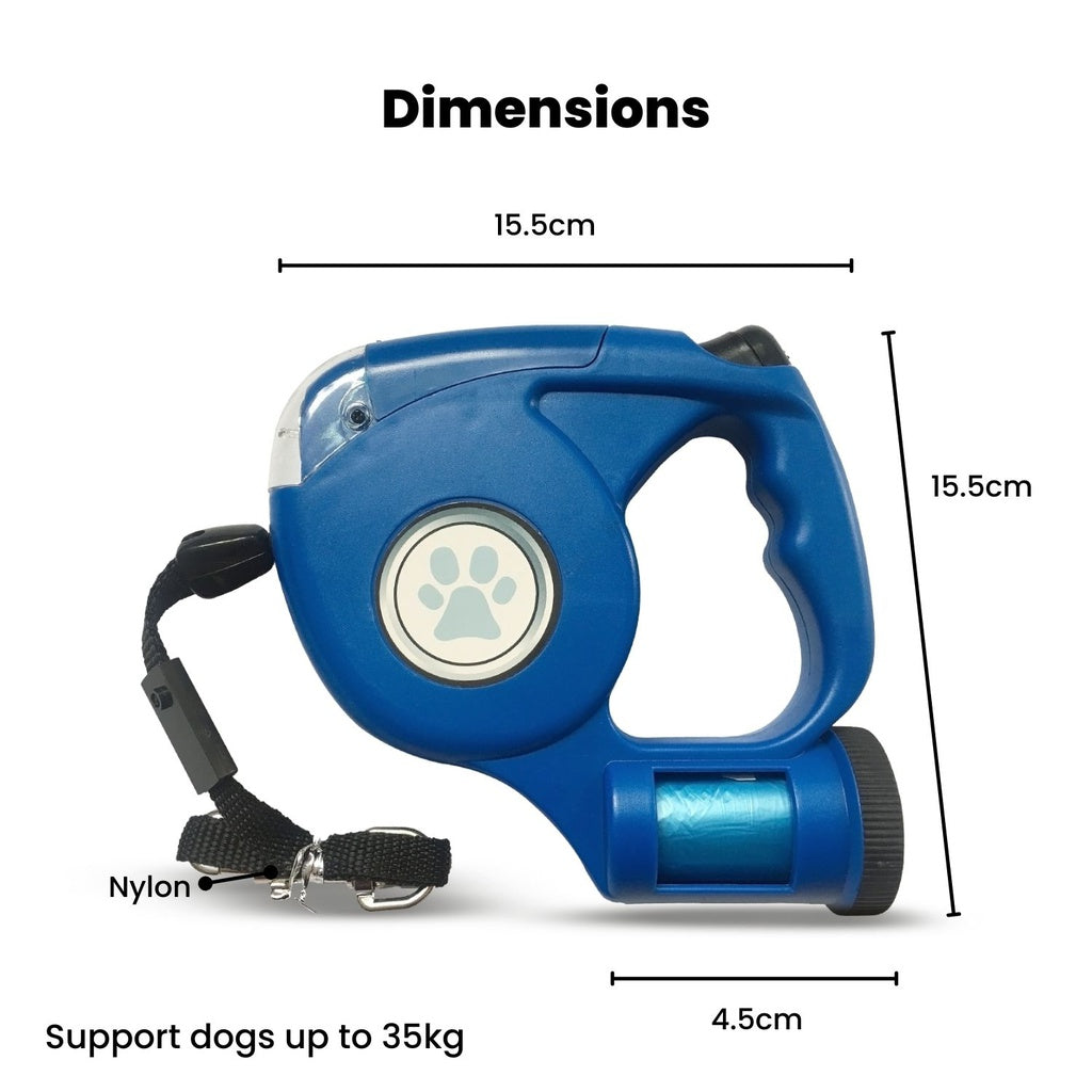 LED Retractable Leash with Waste Bags for Dogs - Floofi