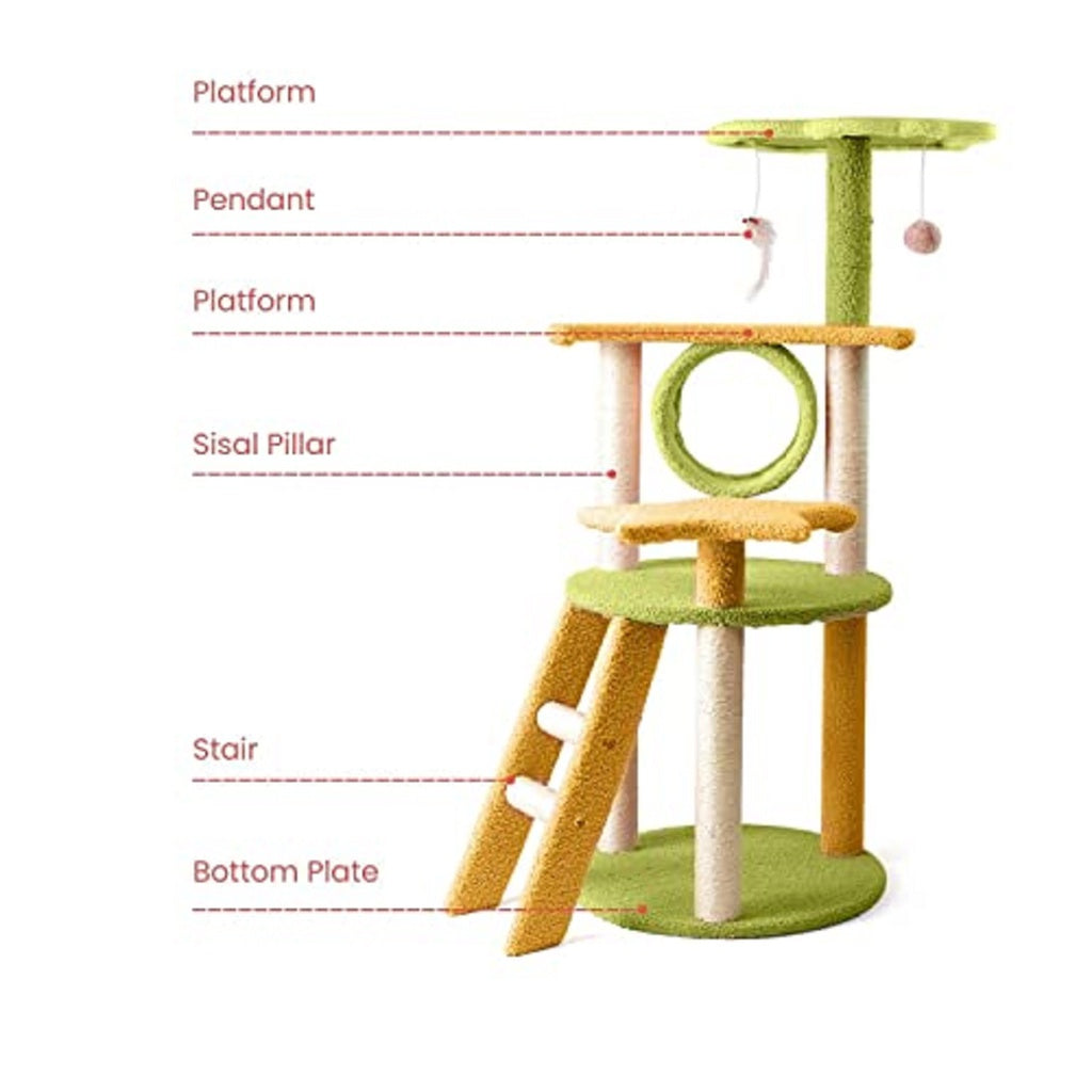 Sturdy 101cm Plush Cat Condo with Scratching Posts