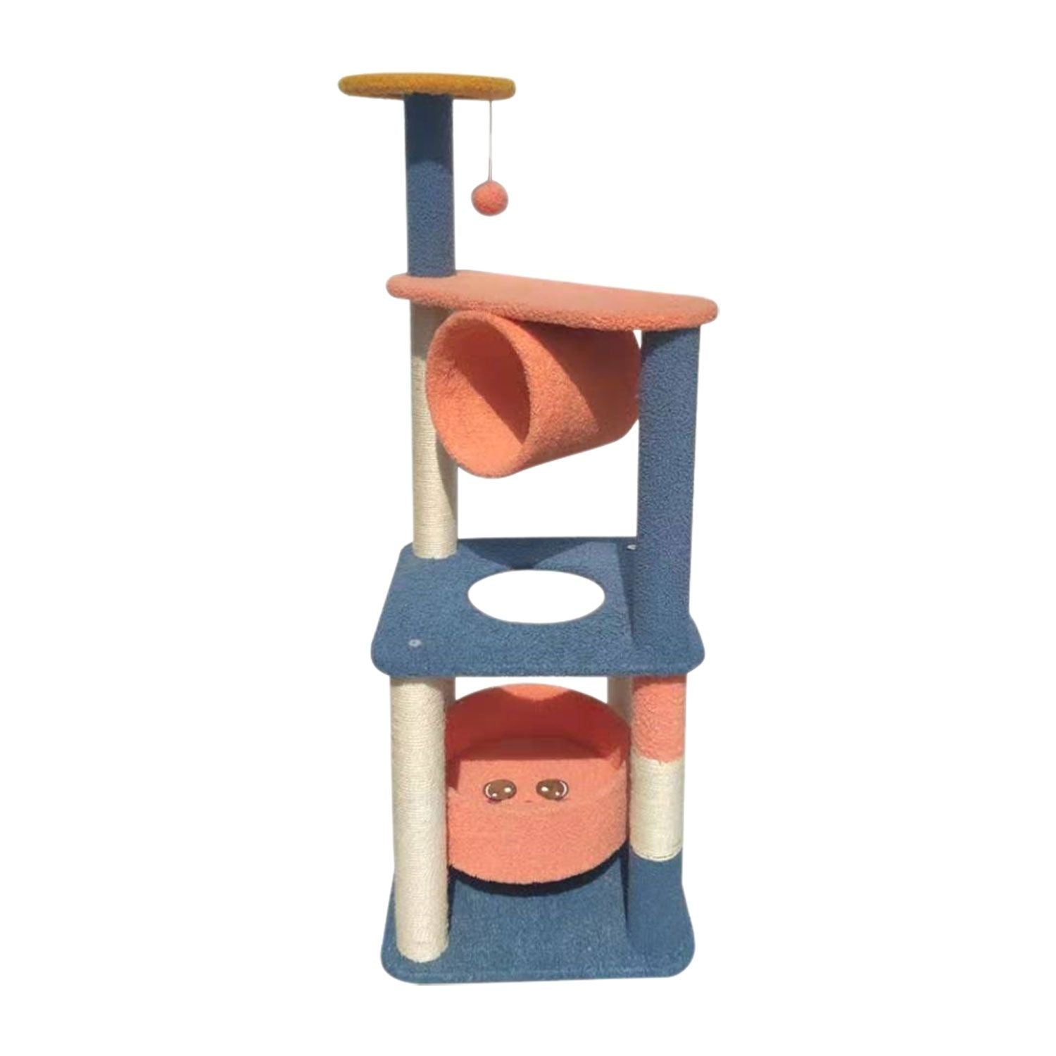 Floofi 110cm Emoji Plush Cat Condo Cat Tree Blue Red