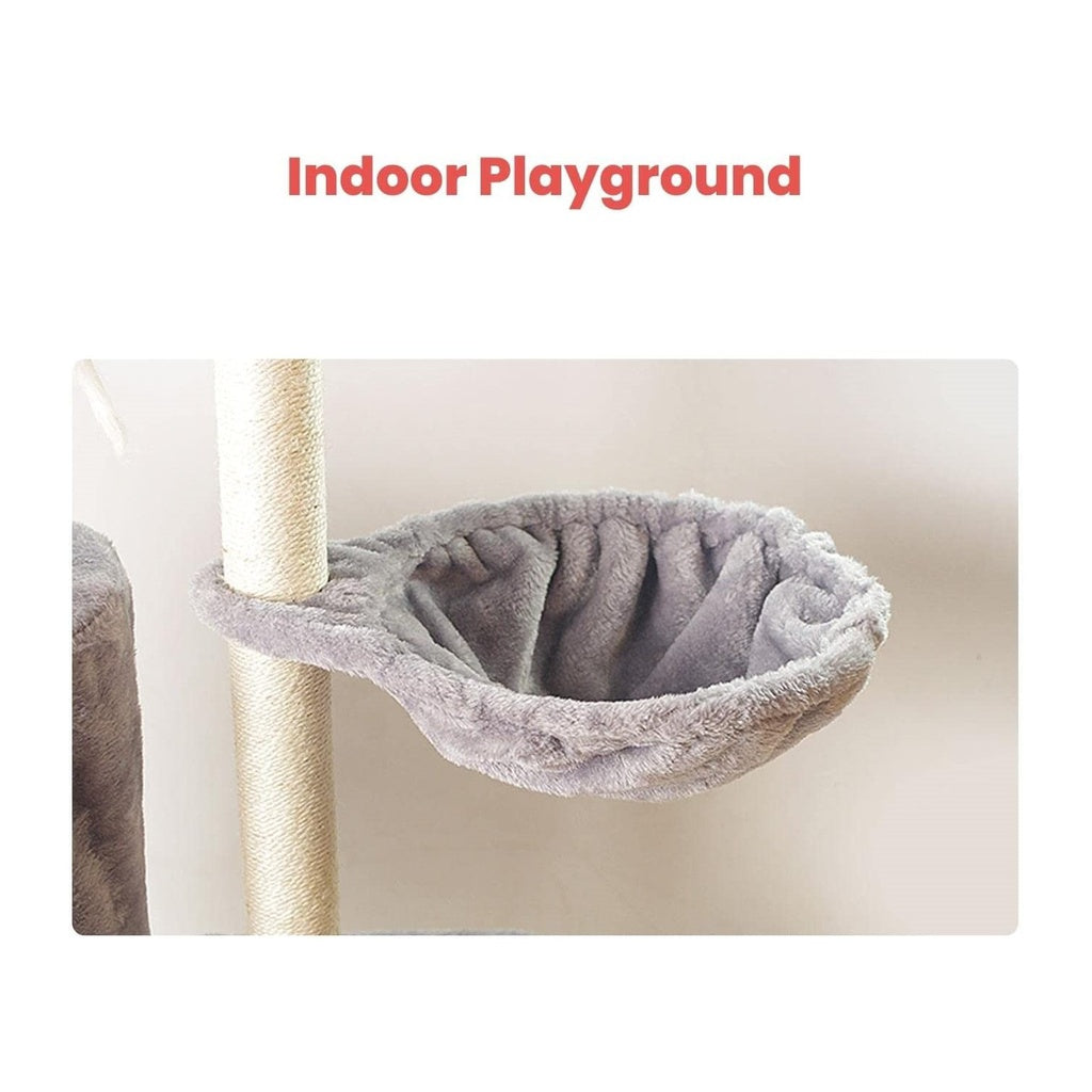 5-Layer Plush Cat Tree Condo with Hammock and Cave, Floofi