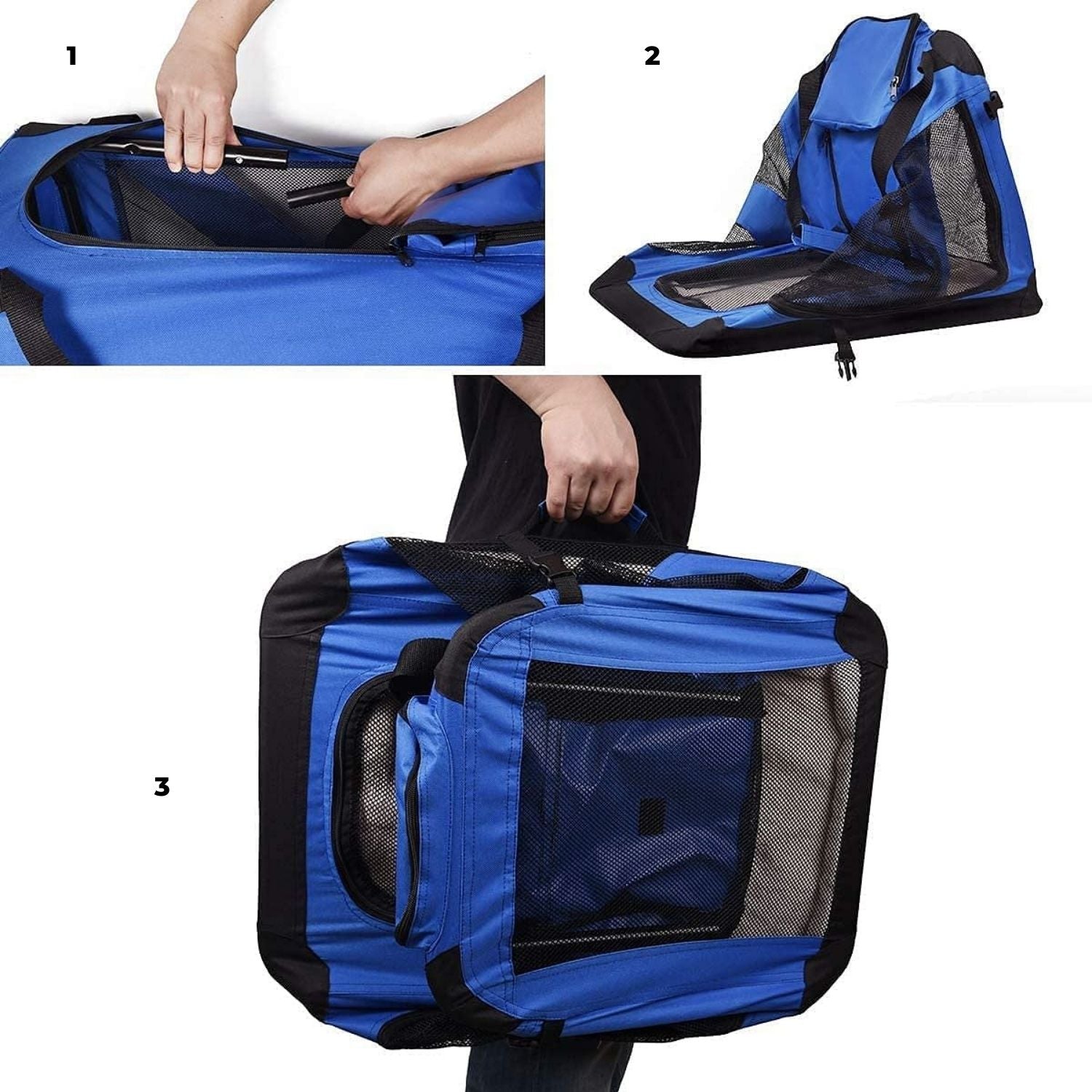 FLOOFI Portable Pet Carrier-Model 1-M Size (Blue)